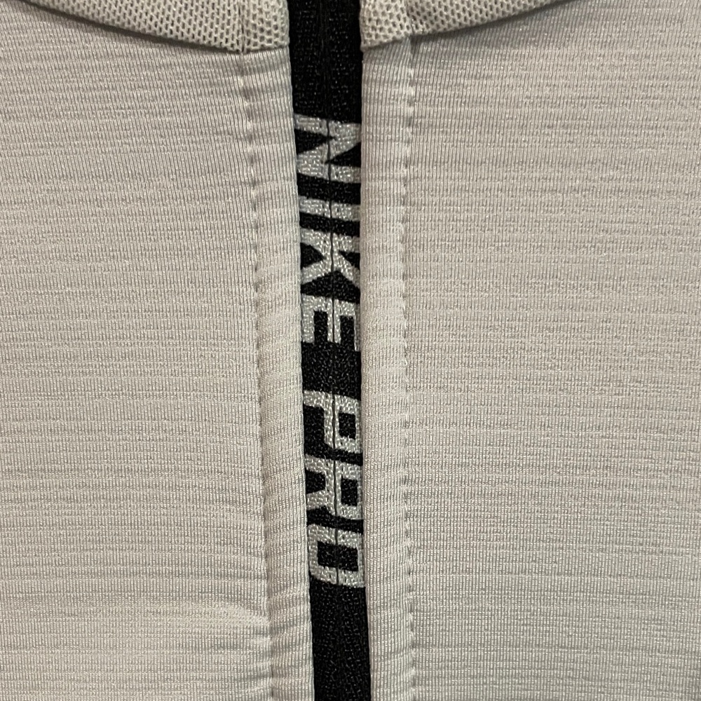 Nike Pro Hyper Warm Light Gray Pullover - image 2